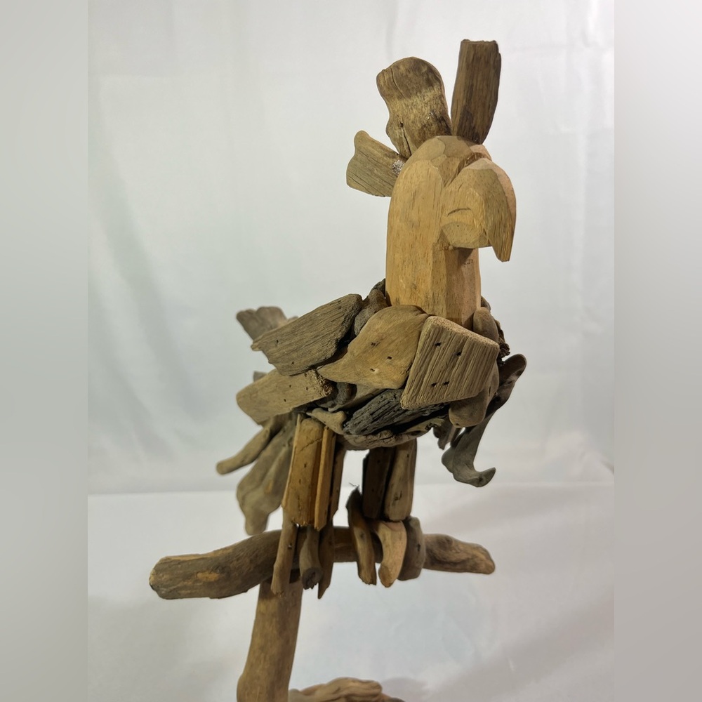 Driftwood Folk Art Bird Handmade Unsigned 17” Naturalist - Picture 6 of 9
